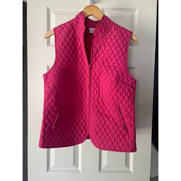 The Tog Shop Petites Quilted Zip Vest PS Petite Small Pink Sleeveless Jacket Lay - Picture 1 of 4